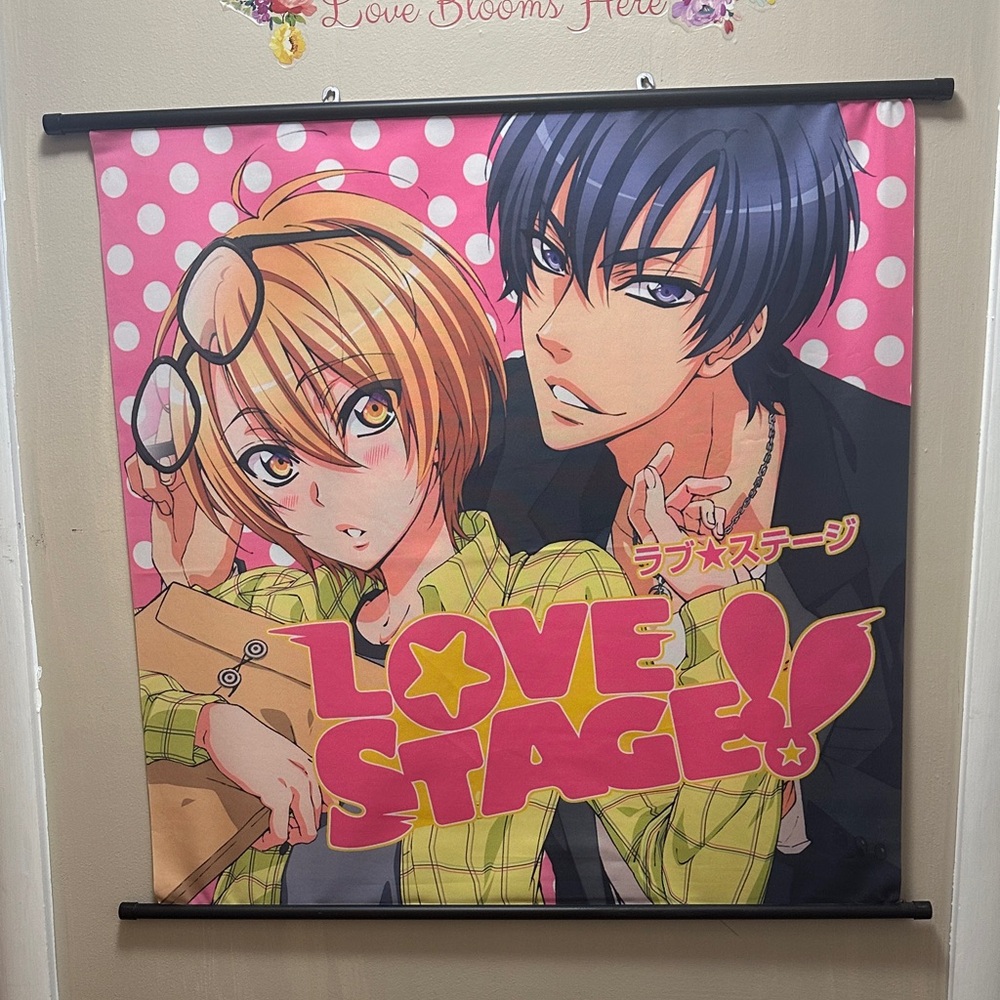 Love Stage Anime Wall Scroll with Pink and Yellow Design